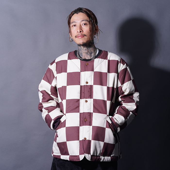 NASTOYS/ナストイズ「Checker Liner Jacket / BROWN×IVORY」チェッカーライナージャケット
