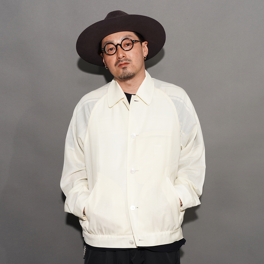 AMERICAN WANNABE/アメリカンワナビー「Summer Harrington Jacket Made by THE BACK ROOM / WHITE」サマーハリントンジャケット