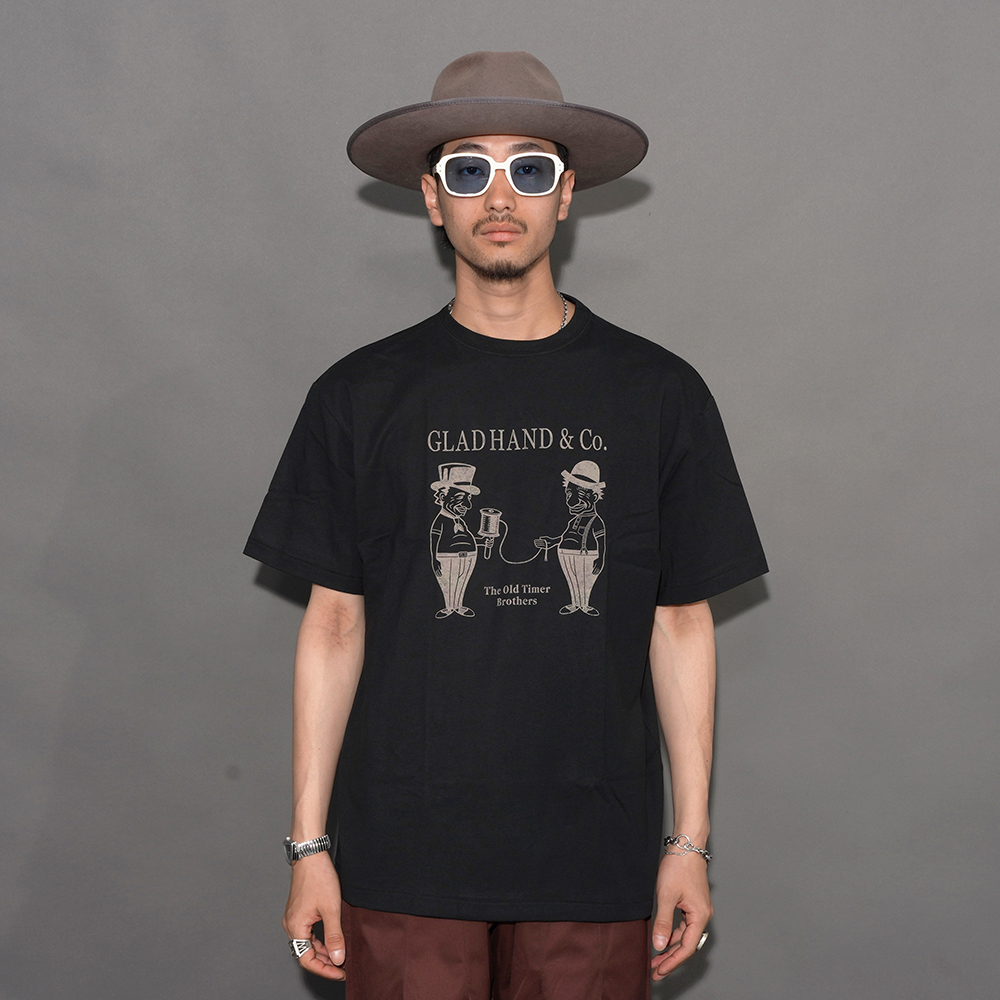 GLAD HAND/グラッドハンド「The Old Timer Brothers S/S T-SHIRTS / BLACK」プリントS/S Tシャツ