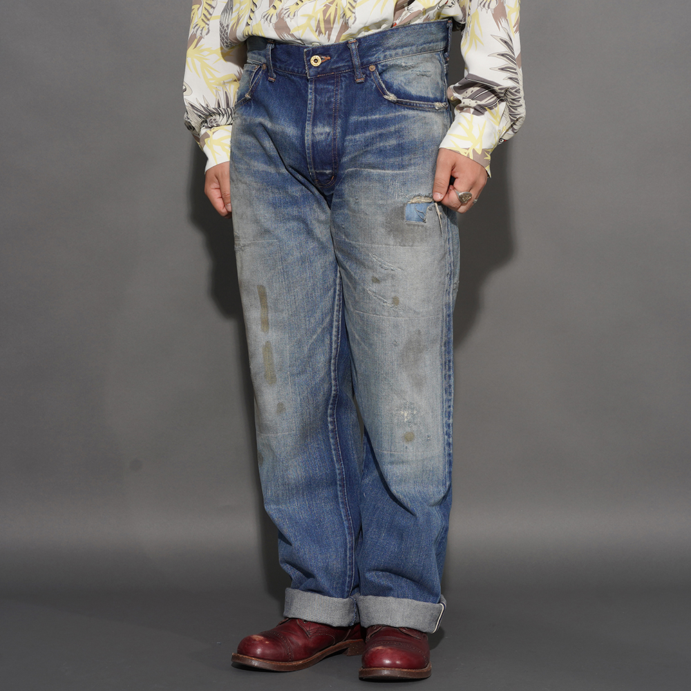 BY GLAD HAND/バイグラッドハンド「GLADDEN - DENIM  / TYPE-1 B / INDIGO」ダメージジーンズ