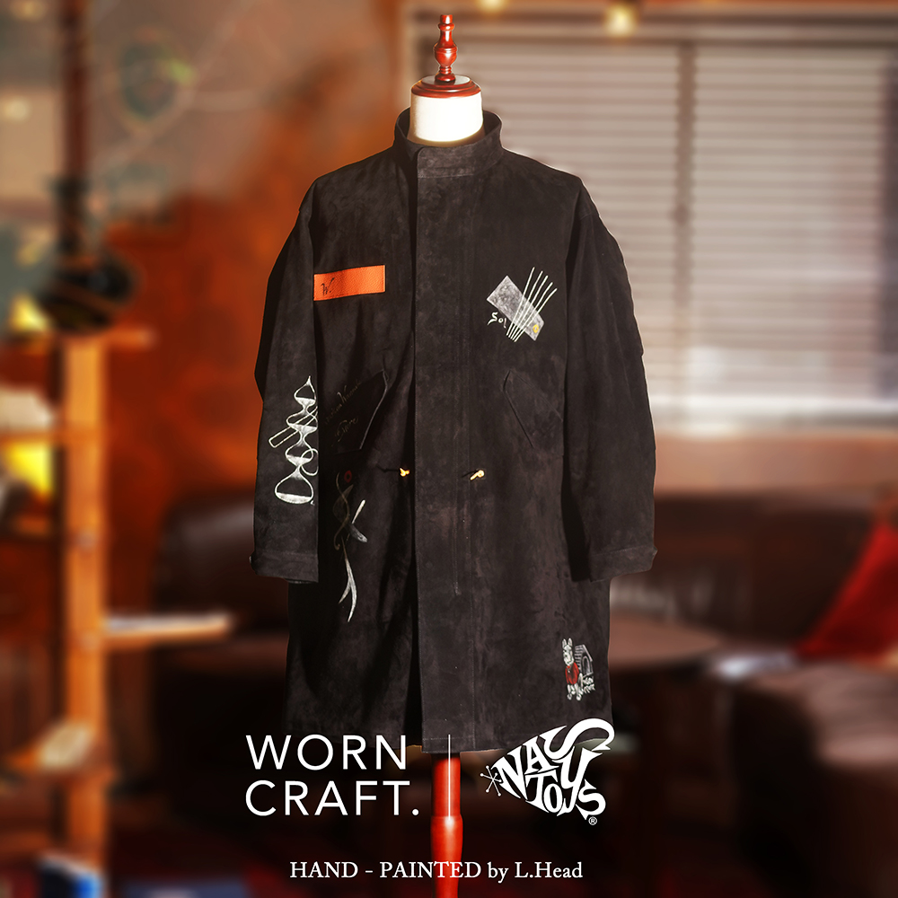 【予約販売】【LIMITED ITEM】WORN CRAFT ×NT「WASHABLE HORSE ROUGHOUT FISHTAIL COAT AWNM Limited HAND PAINTED BY L.Head」コート