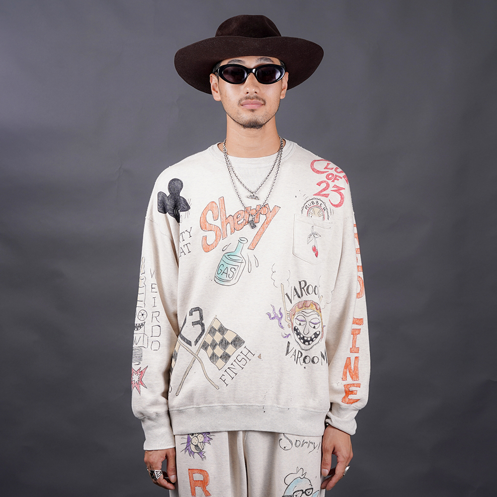 WEIRDO/ウィアード「CHARLIE WEIRDO - CREW NECK SWEAT / OATMEAL」クルーネックスウェット