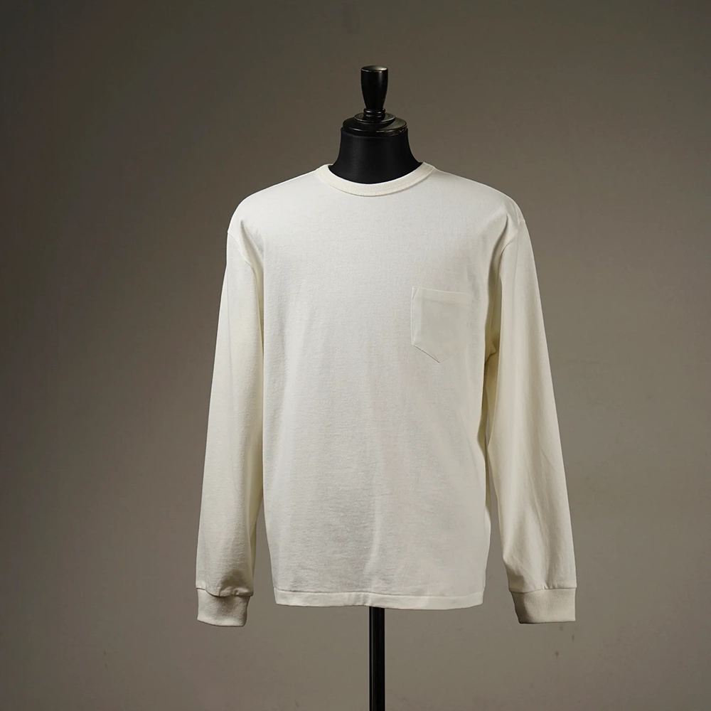 GLAD HAND / グラッドハンド「GH-34 HEAVY WEIGHT BINDER NECK L/S POCKET T-SHIRTS / WHITE」クルーネック長袖 Tシャツ