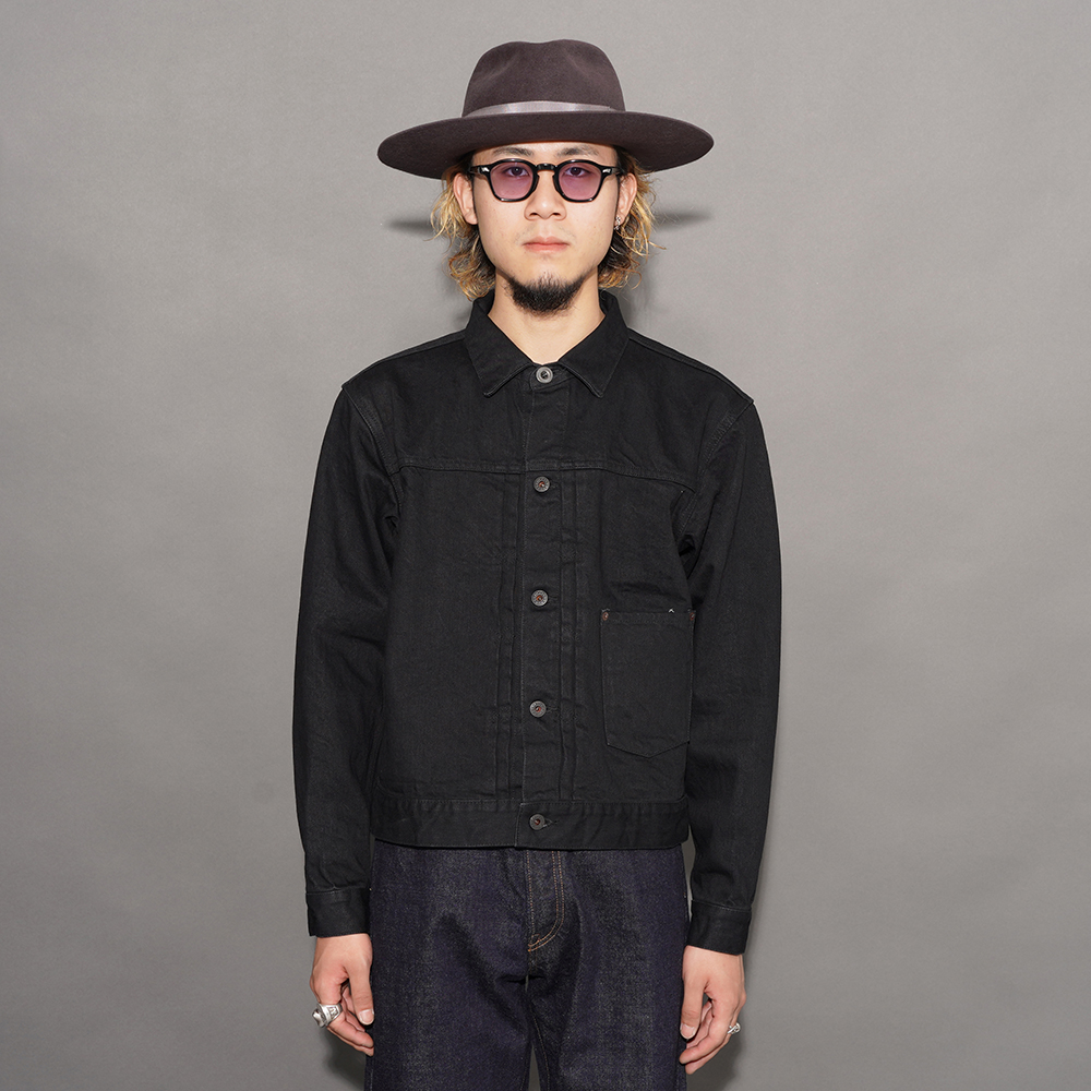 BLACK SIGN/ブラックサイン「15oz Black Denim Pleats Jacket / Deep Black」15オンスブラックデニムプリーツジャケット