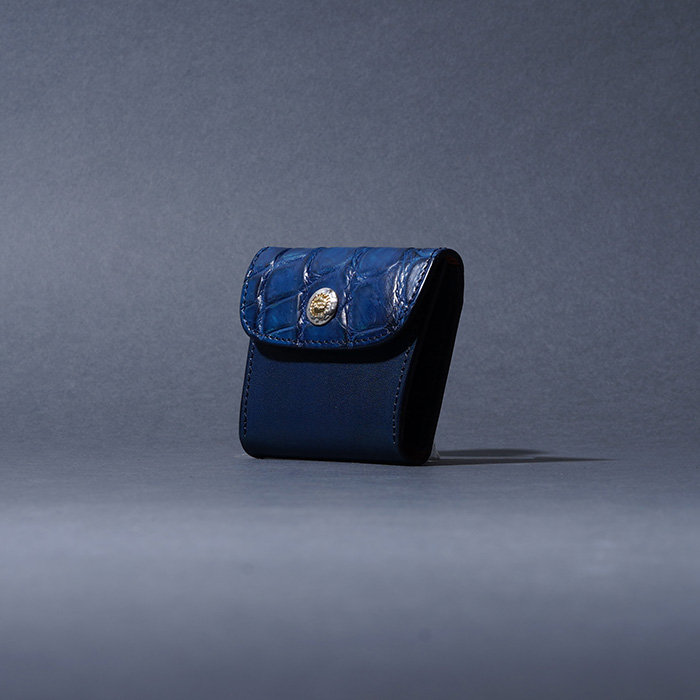 MOTO / モト「C2 CROCODILE×BELGIUM TAN LEATHER COIN CASE / NAVY」クロコダイル×ベルギーヌメレザー コインケース