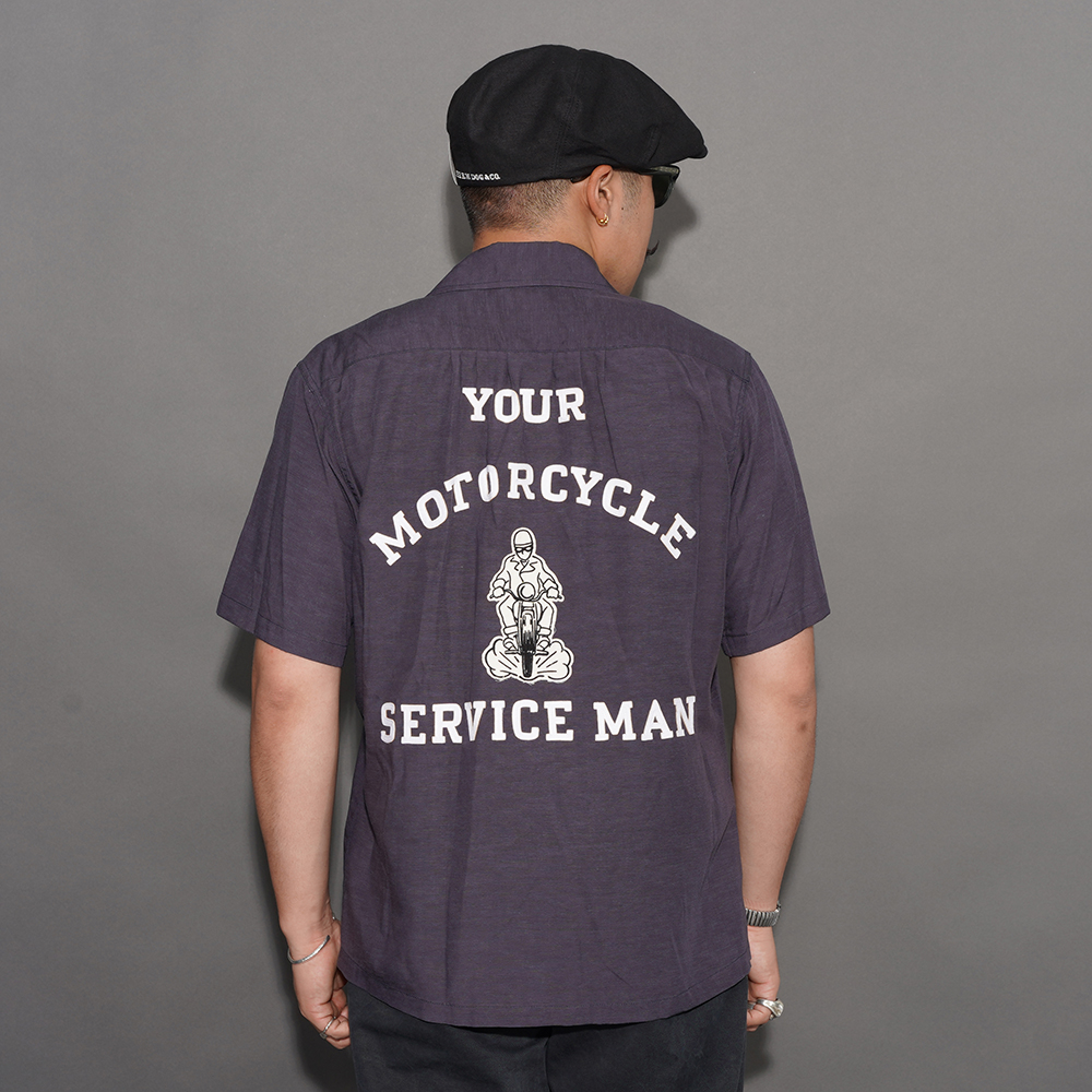 OLD CROW/オールドクロー「MC SERVICEMAN - S/S WORK SHIRTS / NAVY」S/Sワークシャツ
