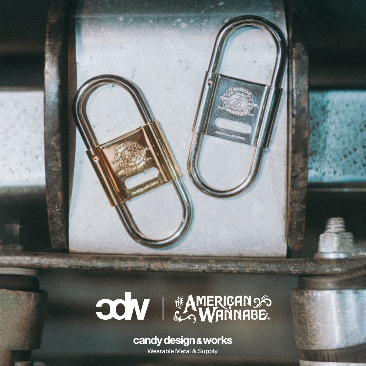 【LIMITED ITEM】CANDY DESIGN & WORKS × AMERICAN WANNABE / 「“Delta” TRADE MARK」カラビナキーリング