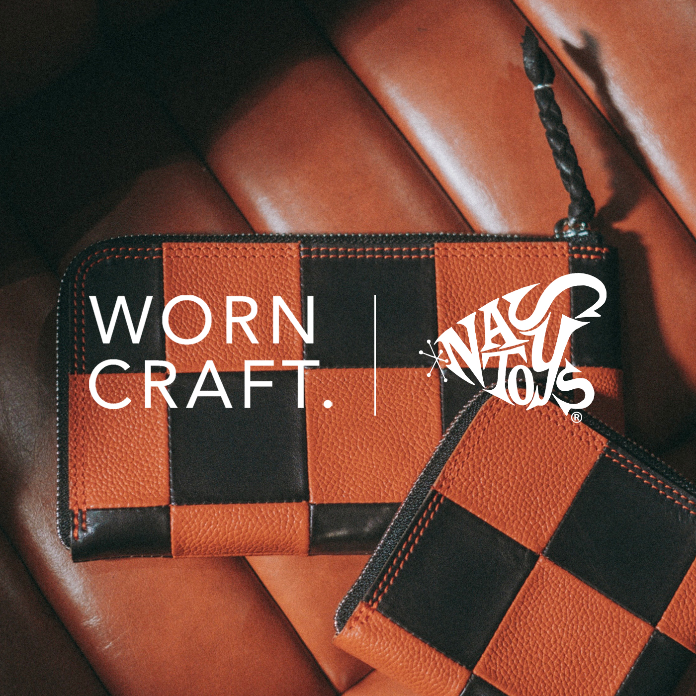 【予約販売】WORN CRAFT ×NASTOYS「BLOCKS ART L-ZIP LONG WALLET “CHECKER FLAG” 」L型ジップロングウォレット