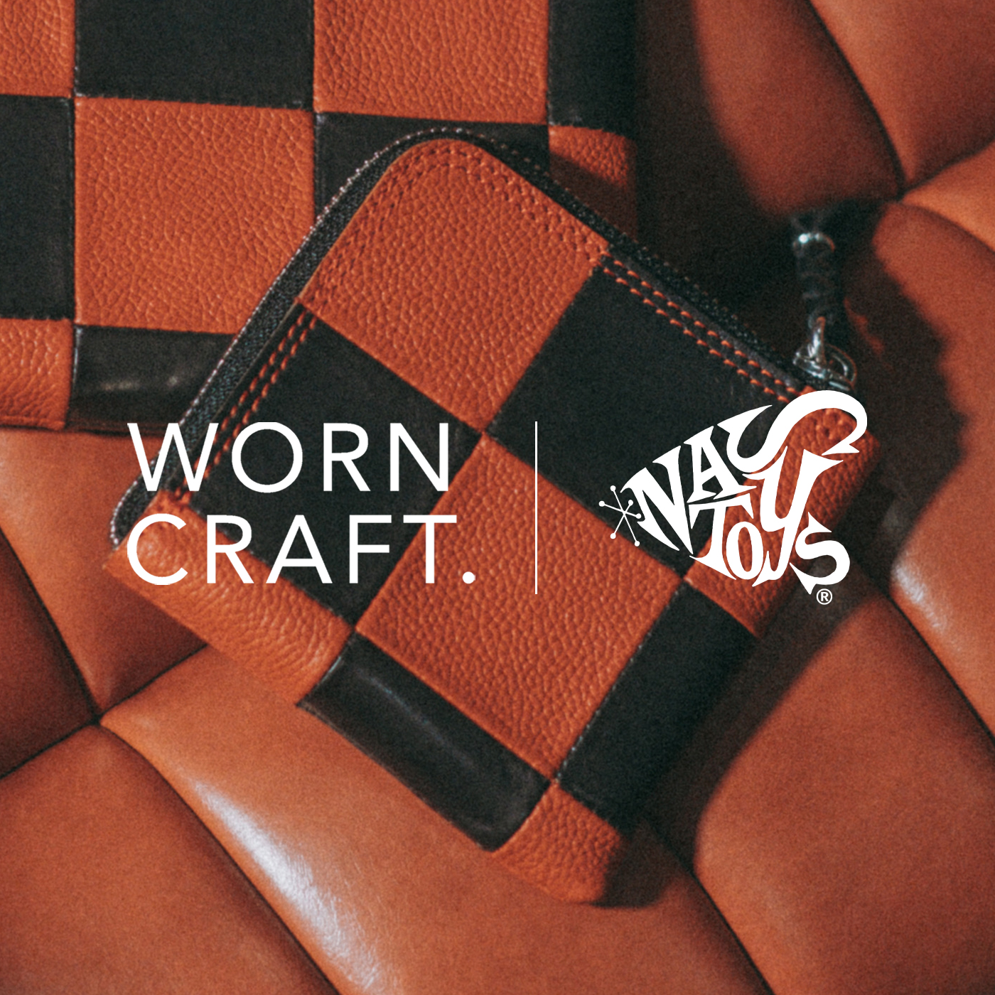 【予約販売】WORN CRAFT ×NASTOYS「BLOCKS ART L-ZIP SHORT WALLET “CHECKER FLAG” 」L型ジップショートウォレット