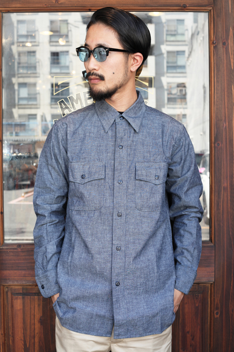 BLACK SIGN/ブラックサイン　 「6.5oz Chambray US NAVYShirt」 　シャンブレーシャツ