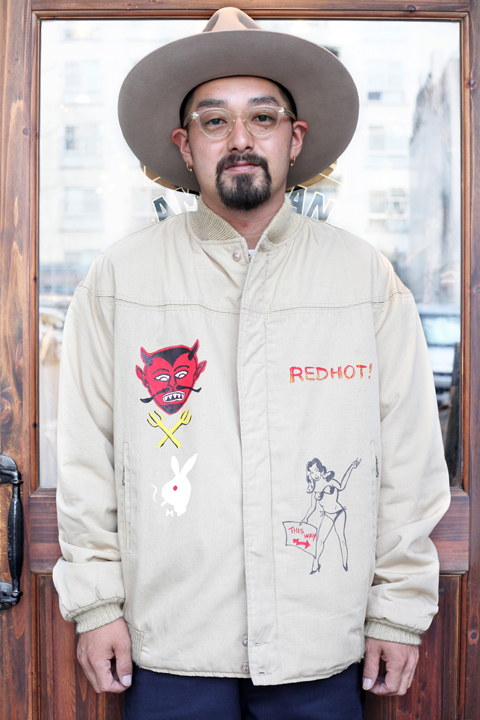 BLOWOUT!! × AMERICAN WANNABE 「HAND PAINT Derby Jacket 」 ハンド 