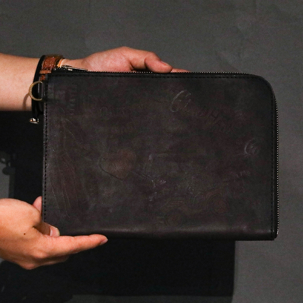 vasco × GLADHAND「LEATHER DOCUMENT BAG / BLACK」レザードキュメントバッグ