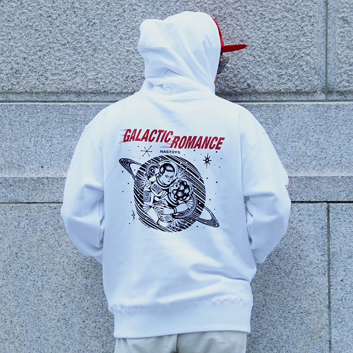 【限定】NASTOYS × LEN (TATTOO STUDIO YAMADA)「GALACTIC ROMANCE SWEAT PARKA / WHITE」ギャラクティックロマンススウエットパーカー