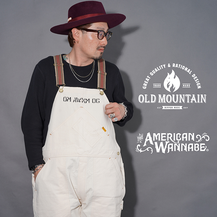 LIMITED ITEM】OLD MOUNTAIN×AMERICAN WANNABE「OVERALLS / OFF WHITE