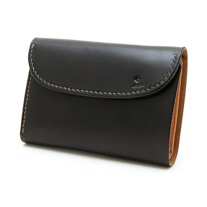 MOTO / モト「W6D HAND-DYED MIDDLE WALLET / BLACK」手染めミドルウォレット