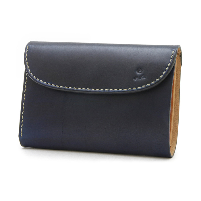 MOTO / モト「W6D HAND-DYED MIDDLE WALLET / NAVY」手染めミドルウォレット