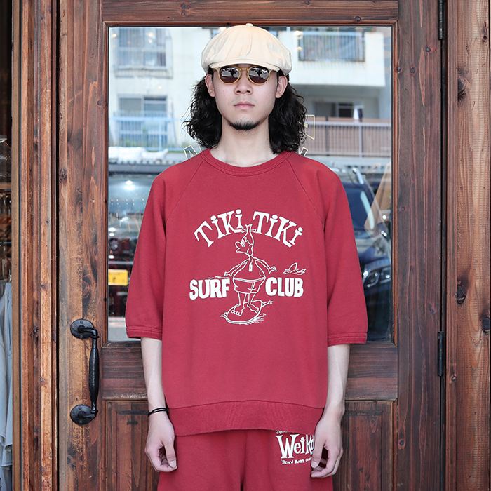 WEIRDO TIKITIKI SURF CLUB スウェット セットアップ WRD-24-SS-15 /「TIKITIKI SURF CLUB - S/S SWEAT / ORANGE」S/S