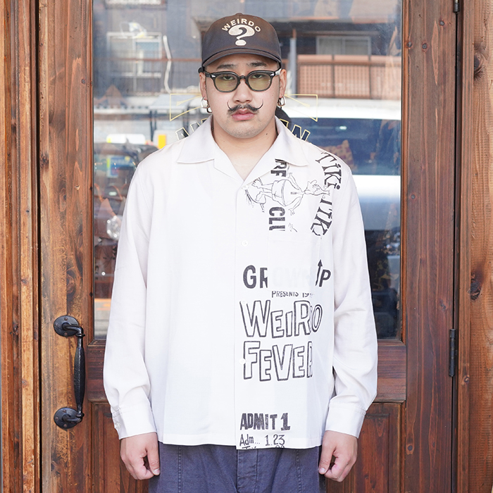 WEIRDO/ウィアード「TIKITIKI SURF CLUB - L/S SHIRTS / IVORY」 リヨセルダンガリーL/Sシャツ