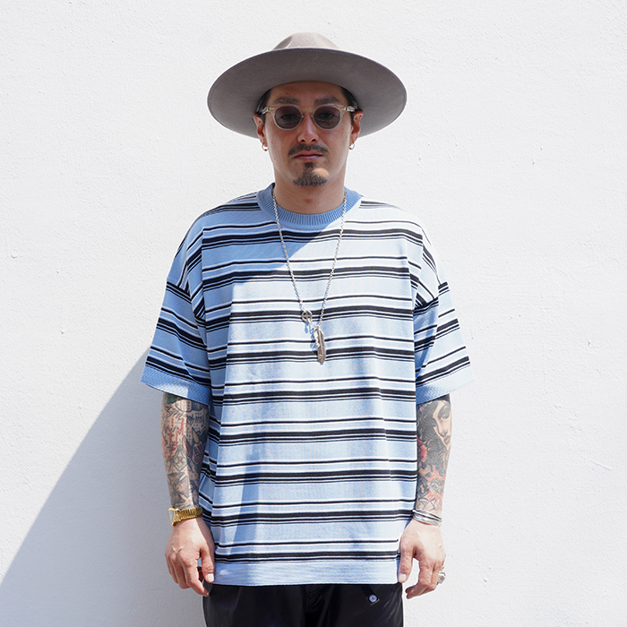 NASTOYS/ナストイズ「Border Crew Neck S/S Knit / BLUE」ボーダークルーネックS/Sニット