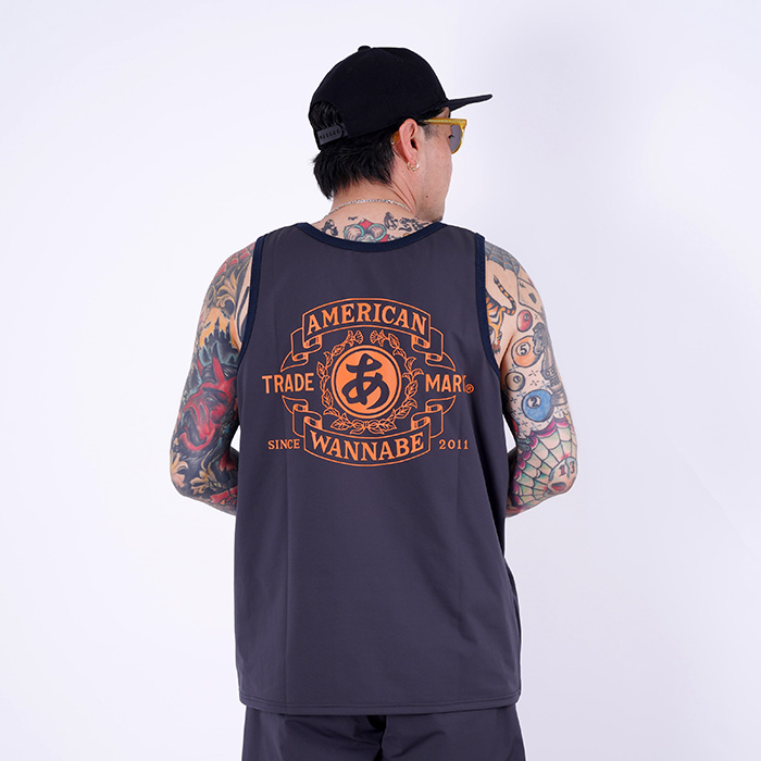 AMERICAN WANNABE/アメリカンワナビー「TRADE MARK TANKTOP / BLACK」タンクトップ