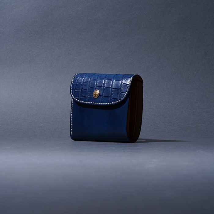 ヘリ革　エメラルド10m、キャメル10m、黒10m MOTO / モト「W5 CROCODILE×BELGIUM CASE LEATHER SHORT WALLET