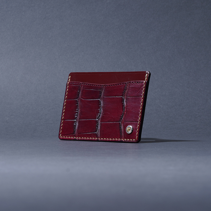 MOTO / モト「CA5 CROCODILE×BRIDLE LEATHER CARD CASE / BURGUNDY」ブライドルクロコ×ブライドルレザー カードケース