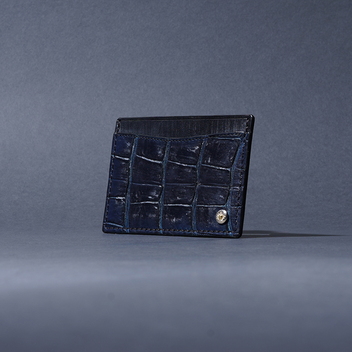 MOTO / モト「CA5 CROCODILE×BRIDLE LEATHER CARD CASE / NAVY」ブライドルクロコ×ブライドルレザー カードケース