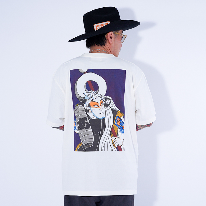 AMERICAN WANNABE/アメリカンワナビー「AGUMI S/S TEE / IVORY」プリントS/S Tシャツ