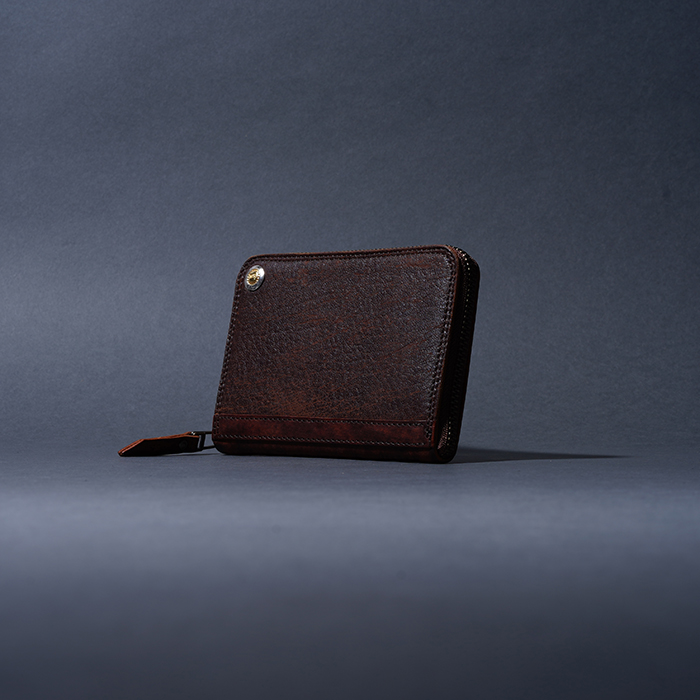 ブラックミドルウォレット☆Middle Leather Wallet mu middle wallet -black / khaki- | mnoi