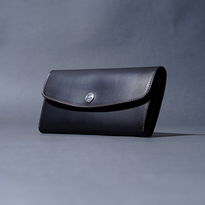 MOTO / モト「LW2D HAND-DYED LONG WALLET / BLACK」手染めロングウォレット