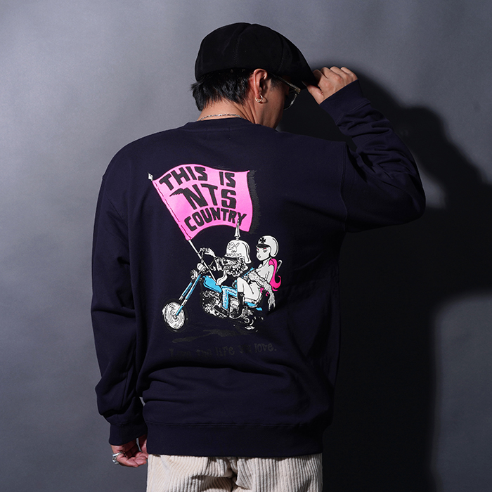 NASTOYS/ナストイズ「NTS Country Crew Sweat / NAVY」クルーネックスウェット