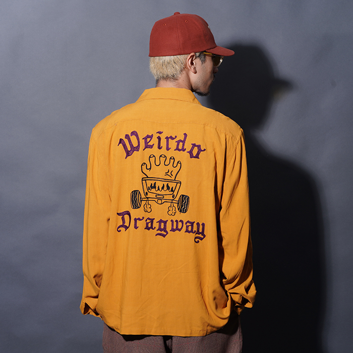 WEIRDO/ウィアード「DRAGWAY - L/S SHIRTS / MUSTARD」オリジナルレーヨンL/Sシャツ