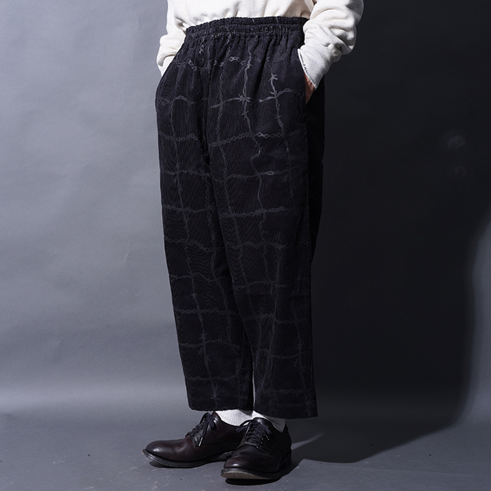 GANGSTERVILLE/ギャングスタービル「BARBED WIRE - EASY PANTS / BLACK」コーデュロイイージーパンツ