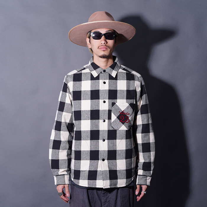 WEIRDO/ウィアード「Weirdo - L/S QUILTING CHECK SHIRTS / BLACK」チェックL/Sキルティングシャツ
