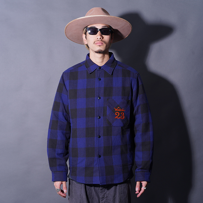 WEIRDO/ウィアード「Weirdo - L/S QUILTING CHECK SHIRTS / BLUE」チェックL/Sキルティングシャツ