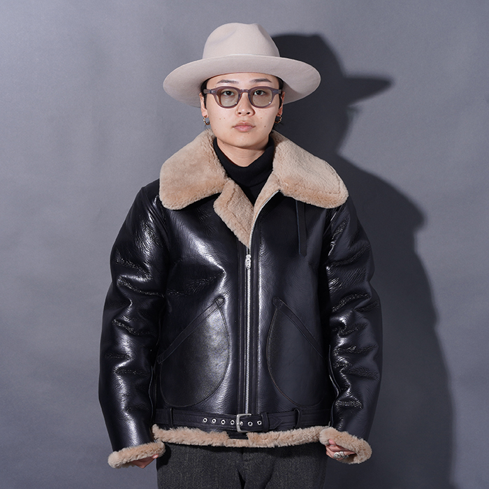 OC5301 /「THIRTEEN CROWS - MOUTON FLIGHT JACKET / BLACK」ムートン