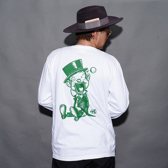NASTOYS/ナストイズ「Nasty Toys L/S TEE / WHITE×GREEN」プリントL/S Tシャツ