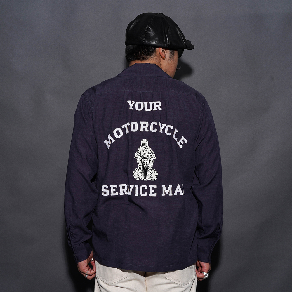 OLD CROW/オールドクロー「MC SERVICEMAN - L/S WORK SHIRTS / NAVY」L/Sワークシャツ