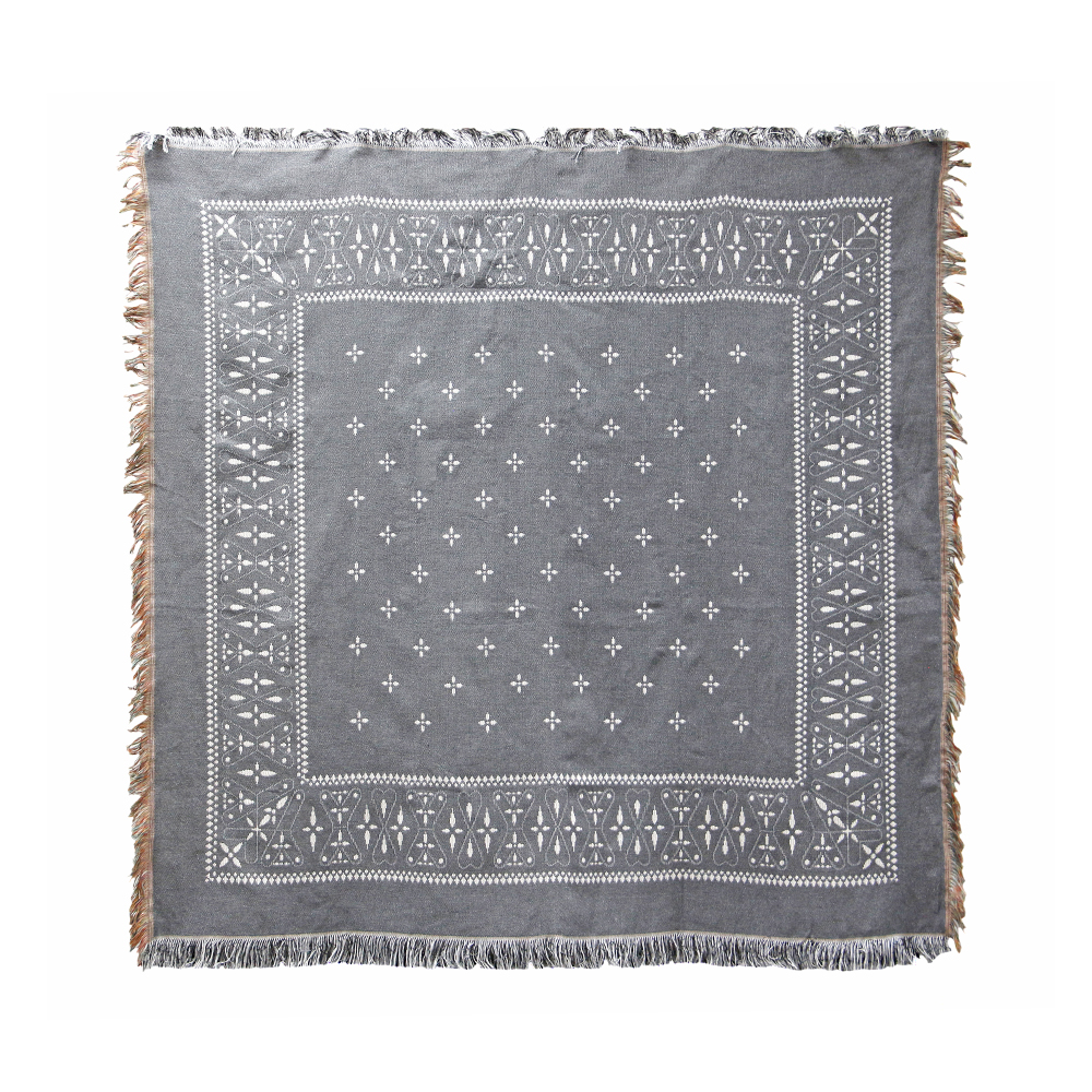 DETAIL ディテール / 「Bandana Throwket "Cross / Gray"」大判スローケット