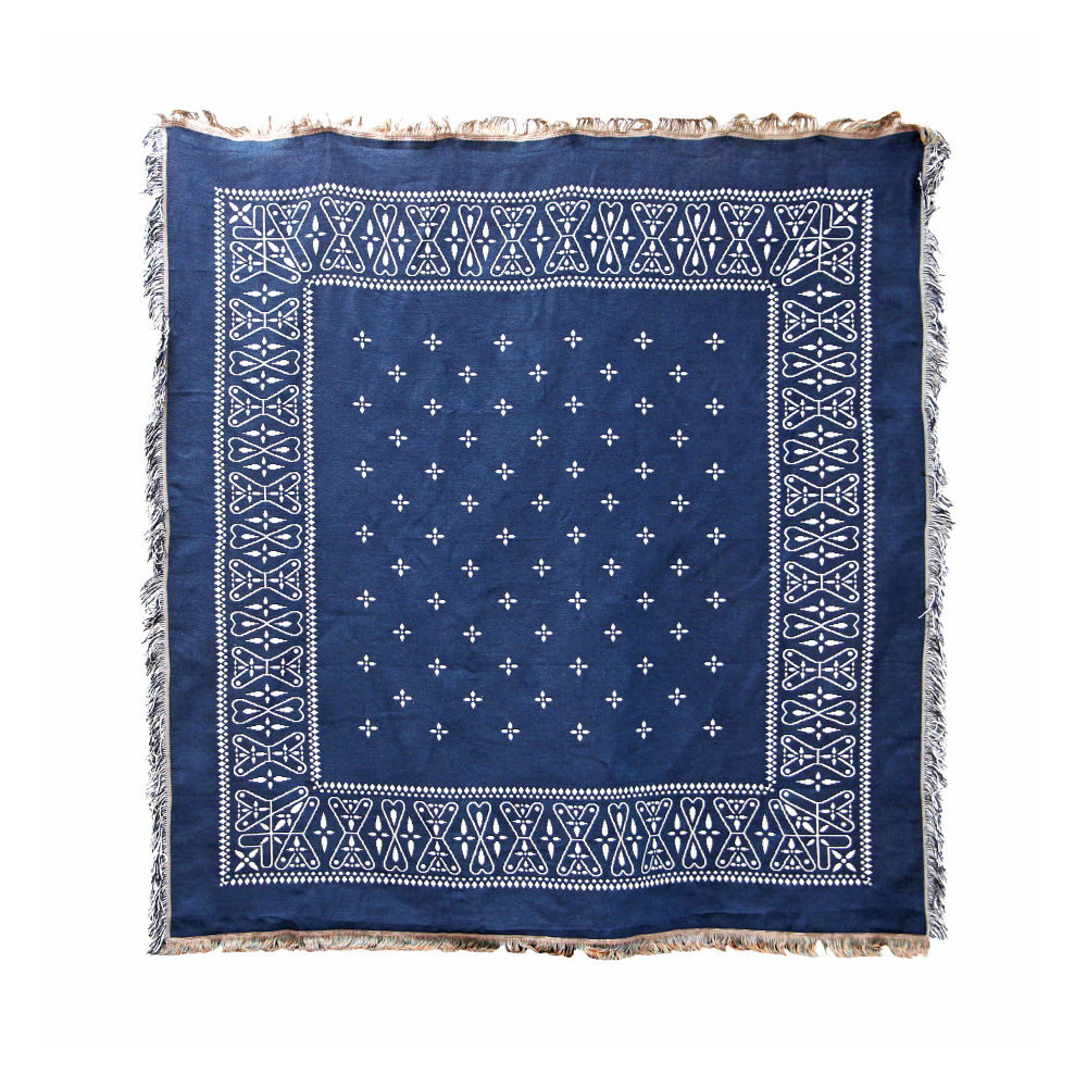 DETAIL ディテール / 「Bandana Throwket "Cross / Navy"」大判スローケット