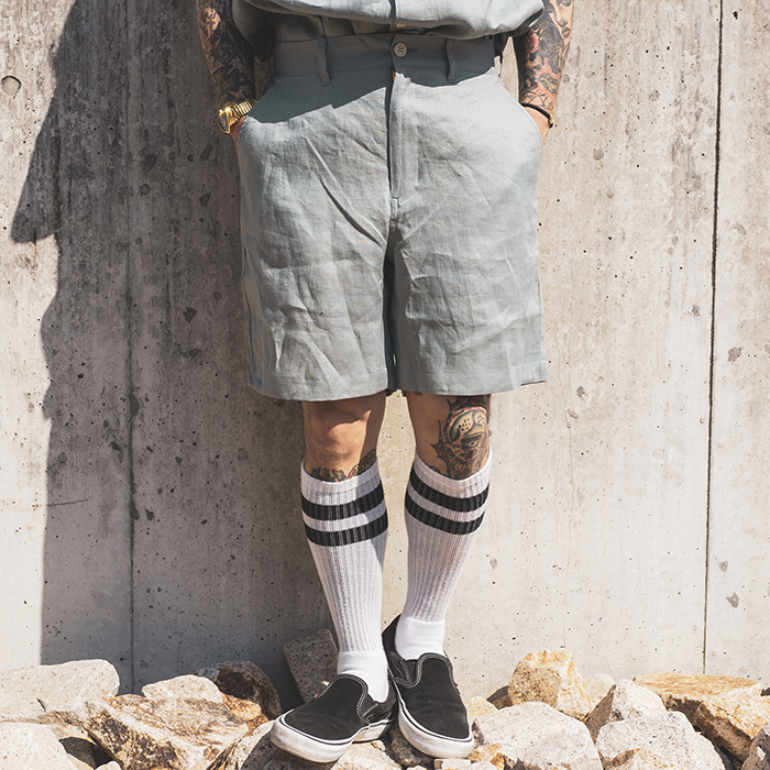 NASTOYS/ナストイズ「Linen Short Pants / BLUEGRAY」リネンショートパンツ