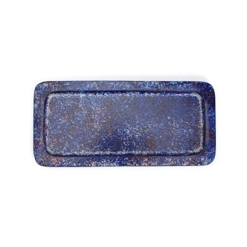 HERE ヒア / 「Spotted Rectangle Tray "Large / Blue"」 スチールトレイ