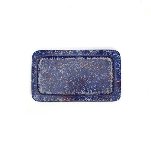 HERE ヒア / 「Spotted Rectangle Tray "Small / Blue"」 スチールトレイ