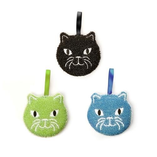 KIKKERLAND キッカーランド / 「Kitty Scrub Sponge set of 3」 ネコスポンジ