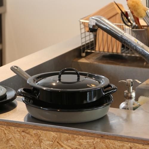 ヴィンテージ　ドイツアスター　ホーローフライパン￼約25センチ MUNDER ミュンダー / 「Flying Pan 24cm 