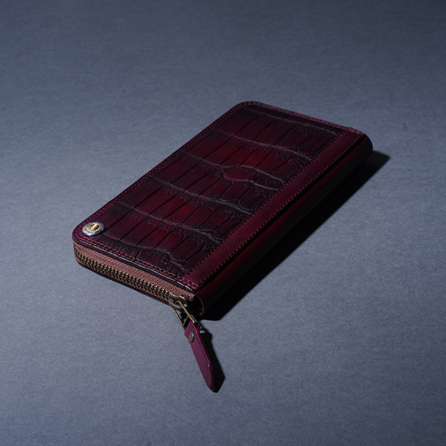MOTO / モト「FW1 CROCODILE×CORDOVAN ZIP LONG WALLET / BURGUNDY