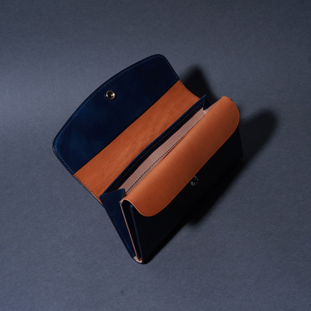 MOTO / モト「LW2 CROCODILE×CORDOVAN LONG WALLET / NAVY