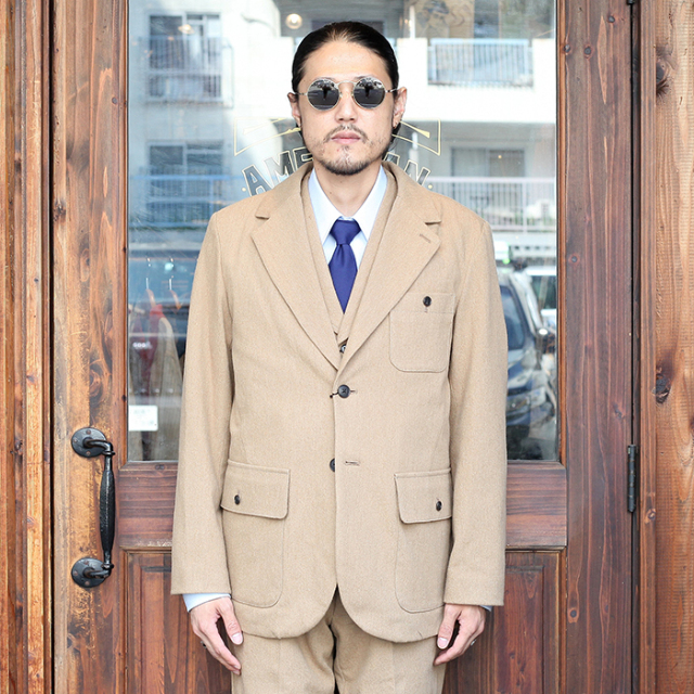 GANGSTERVILLE/ギャングスタービル「300CLUB - JACKET / BEIGE」コットンウールサージテーラードジャケット