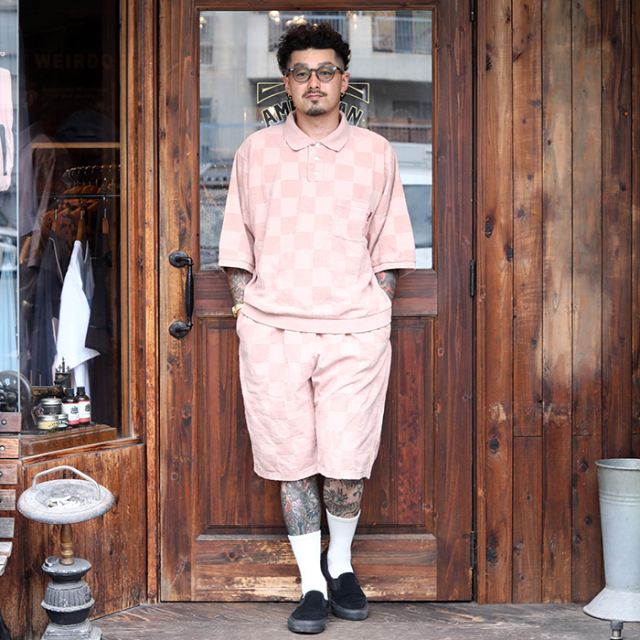 WEIRDO/ウィアード「CHECKER - H/S PILE POLO SHIRTS」チェッカー柄 