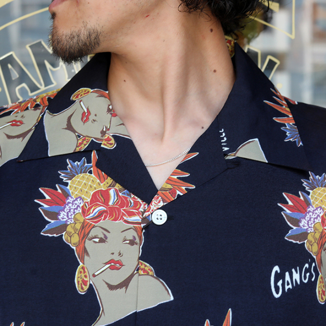 GSV-24-SS-05 /「CARMEN - S/S SHIRTS / BLACK」オリジナル総柄S/Sシャツ 